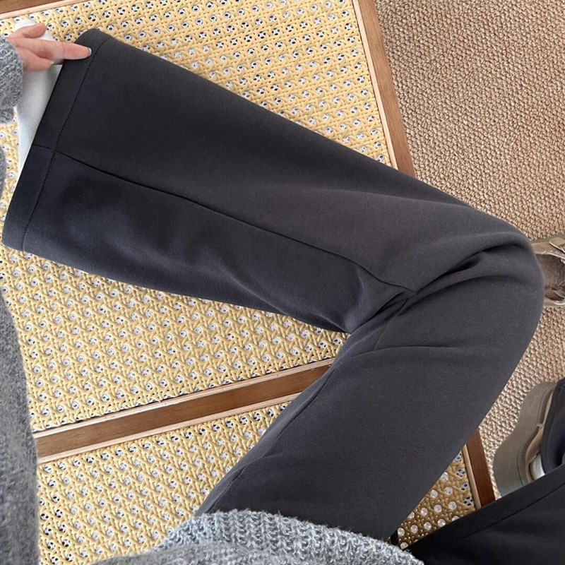 适用加绒加厚f微喇休闲裤女秋冬胖妹妹mm高腰遮胯显瘦梨形身材运