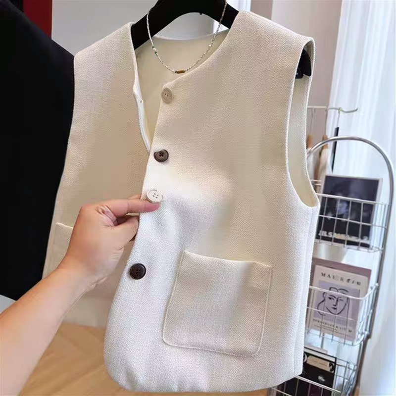 适用老渠道了~满分推荐!!小西装马甲背心外套女法式.无袖坎肩上