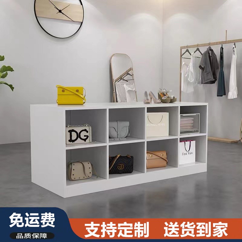 适用服装店双面格中岛桌岛柜展示柜服装店L铺中间摆放陈列流水台