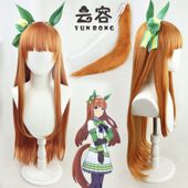 赛马娘Pretty 云容 Derby无声铃鹿cos假发有尾巴头饰道具