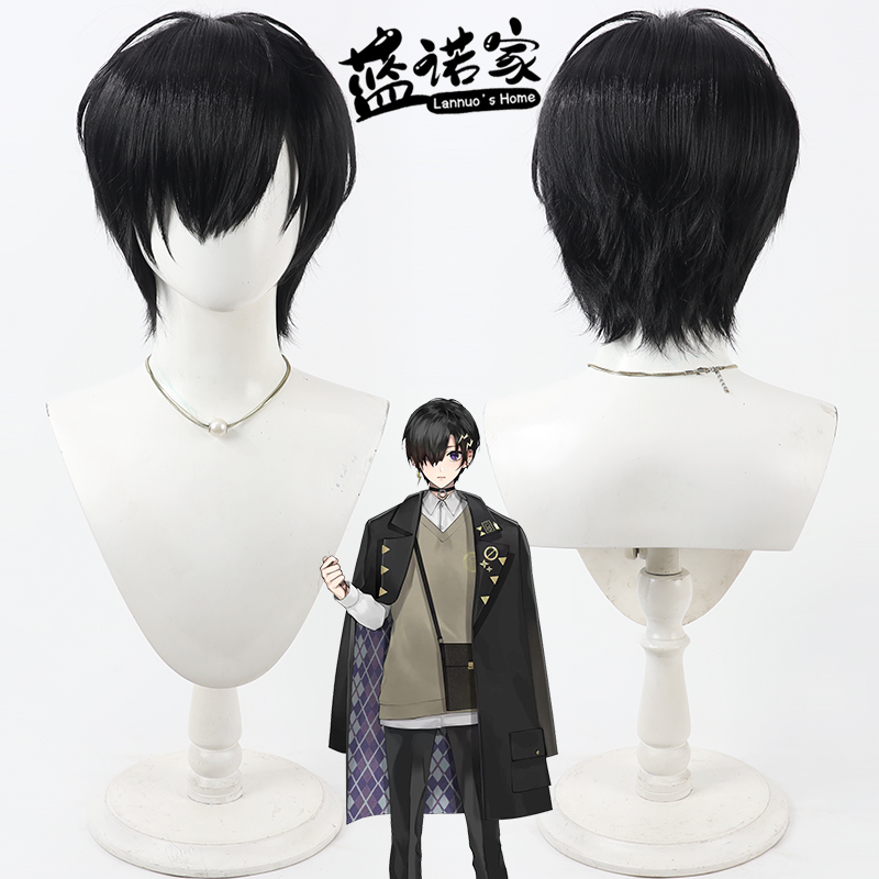 【云容】虚拟Vtuber播主 奏手一弦cos假发 打毛头顶 黑色现货