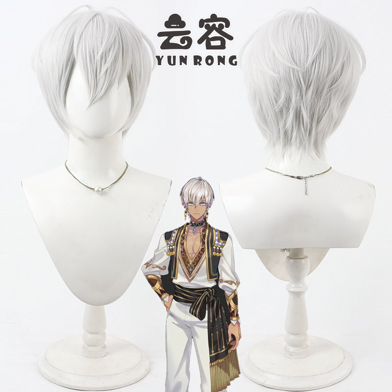 【云容】彩虹社虚拟vtuber播主 伊卜拉新cos假发打毛头顶银白色