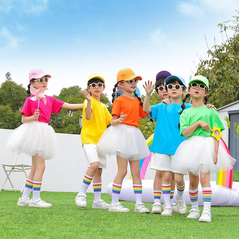 六一儿童合唱演出服小学生运动会服装糖果色啦啦队幼儿园舞蹈套装