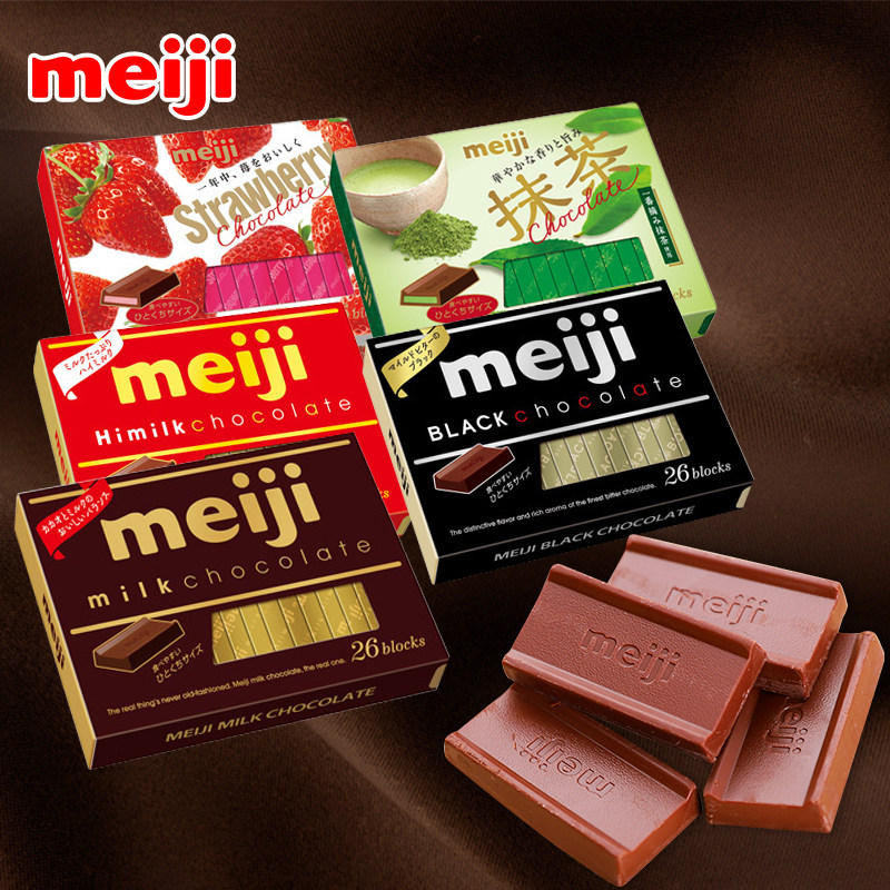 日本进口圣诞节糖果零食Meiji明治钢琴草莓牛奶抹茶黑巧克力