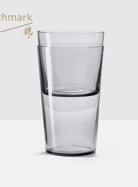 清墨色高矮玻璃杯/超薄玻璃水杯/2支装
