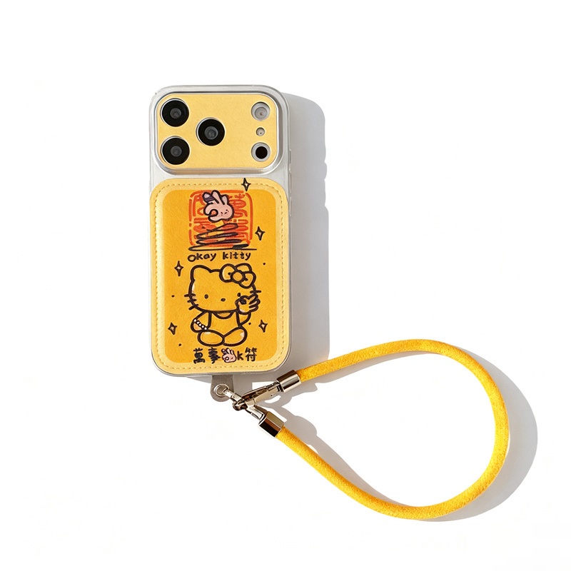 简约派适用OK符kitty秒变苹果17ProMax手机壳iPhone16Pro小众少女心15简约14pr清新卡通高级感女挂绳可爱全包