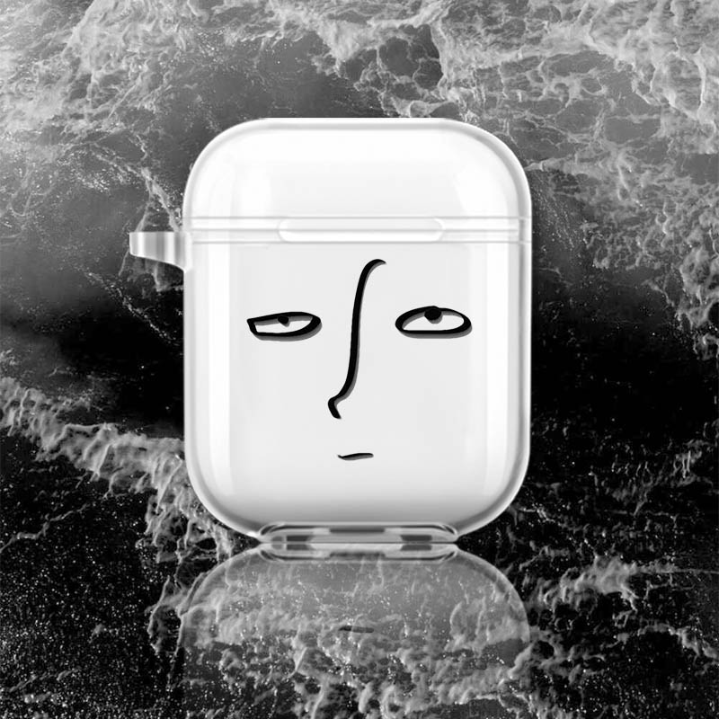冷淡浮世表情适用苹果airpods4保护套耳机新款pro二代第三代3蓝牙一四壳降噪盒apro2壳小米华为freebuds5男女
