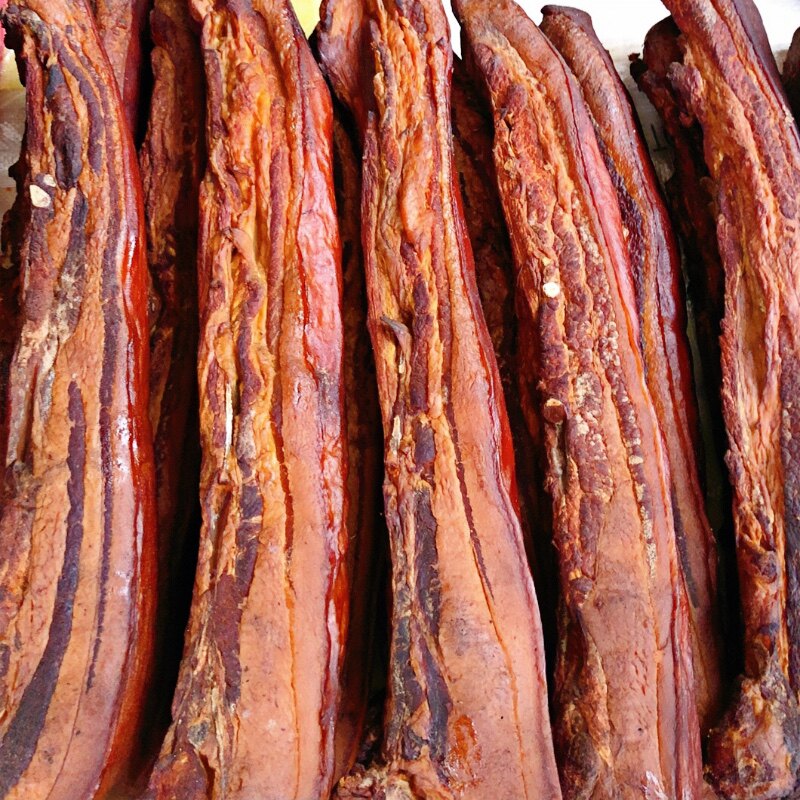 广西河池特产农家手工自制果木烟熏五花腊肉腊肠真空包装腊味咸味