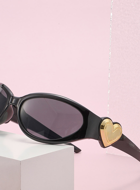 韩版复古果冻粉色骑行镜女潮