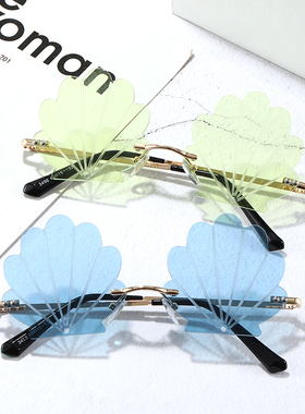 墨镜个性风街拍眼睛无框太阳镜