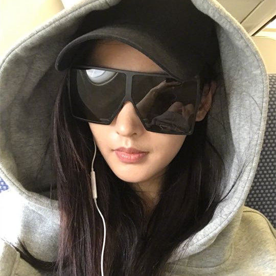 新款高磊鑫郑秀文Fil小白网红明星同款墨镜女超大方框太阳眼镜
