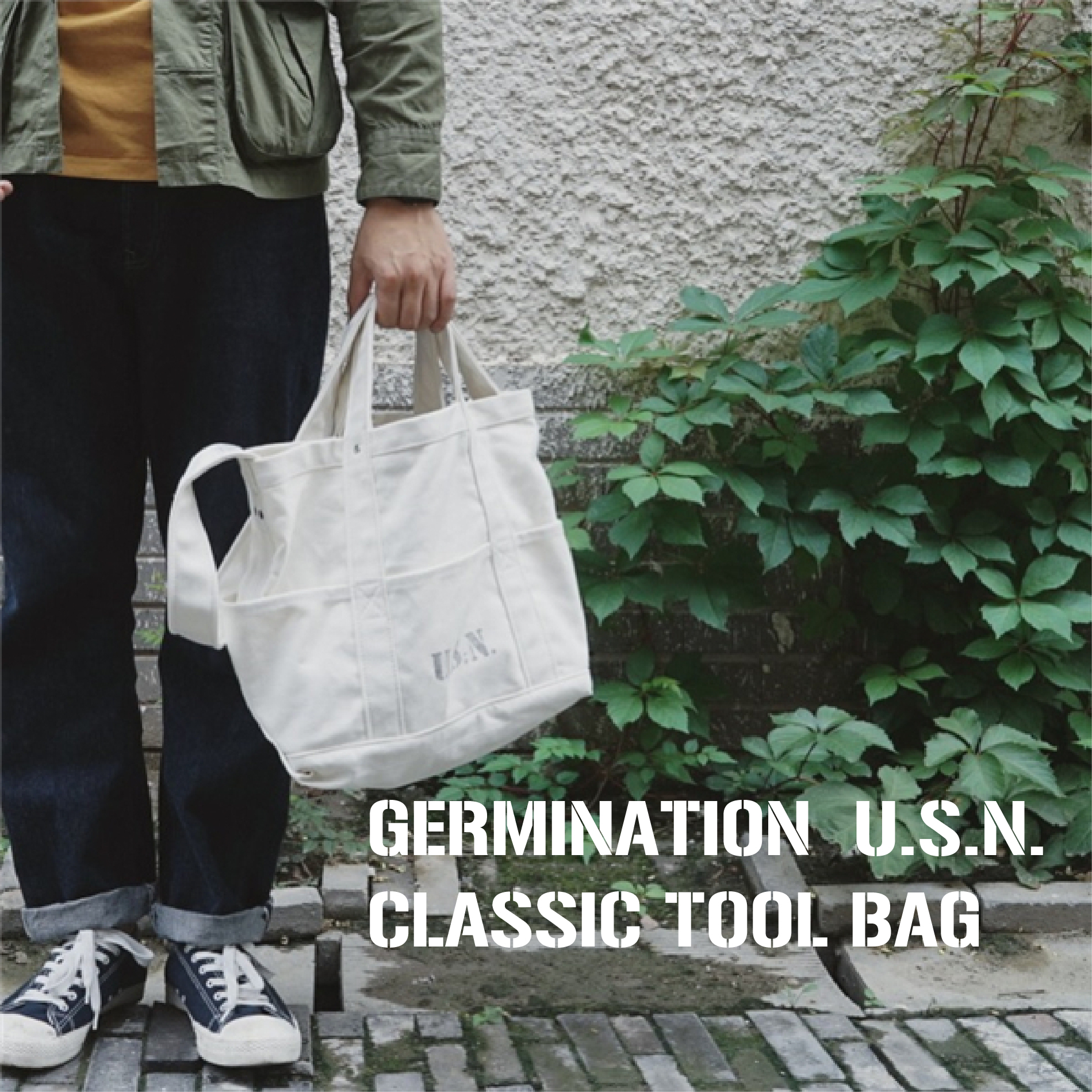 GERMINATION TOOL BAG USN 信三郎风格复古 简约 素色工具托特包 箱包皮具/热销女包/男包 男士包袋 原图主图