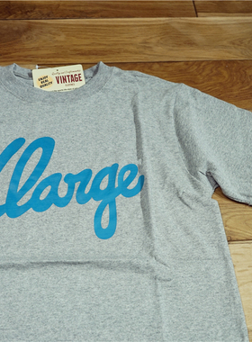 古着vintage风格日韩ulzzang美式复古加厚款简约蓝色X字母短袖T恤