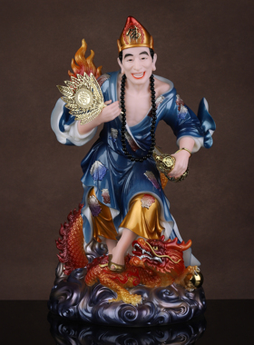 汉白玉济公活佛像长老降龙罗汉尊者道济和尚李修缘供奉摆件居家用