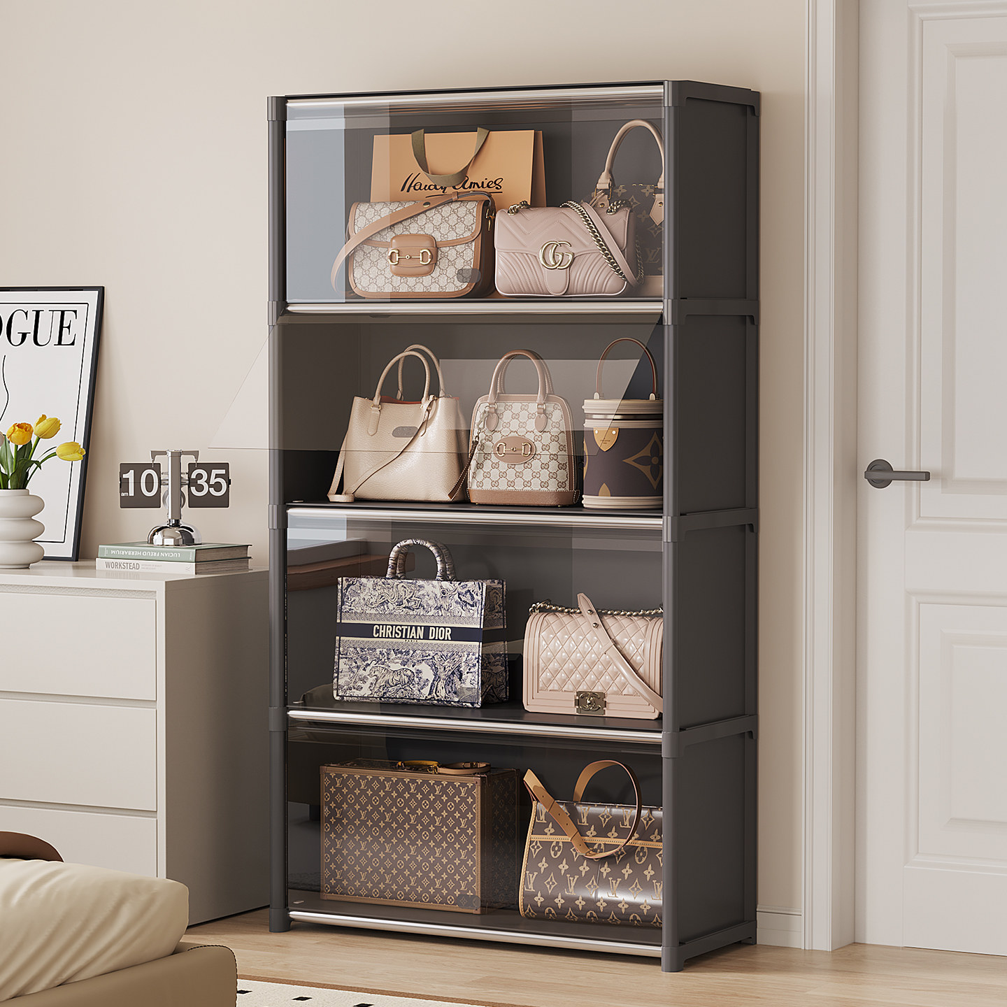 包包置物架落地多层防尘玩具零食收纳架学生宿舍出租房用大容量,住宅家具,搁板/置物架/家用陈列架,淘宝优惠券,粉丝福利购,淘宝优惠卷