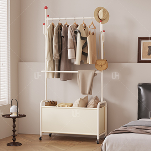 卧室落地阳台家用挂衣杆架金属衣帽架柜房间收纳置物架子晾衣神器