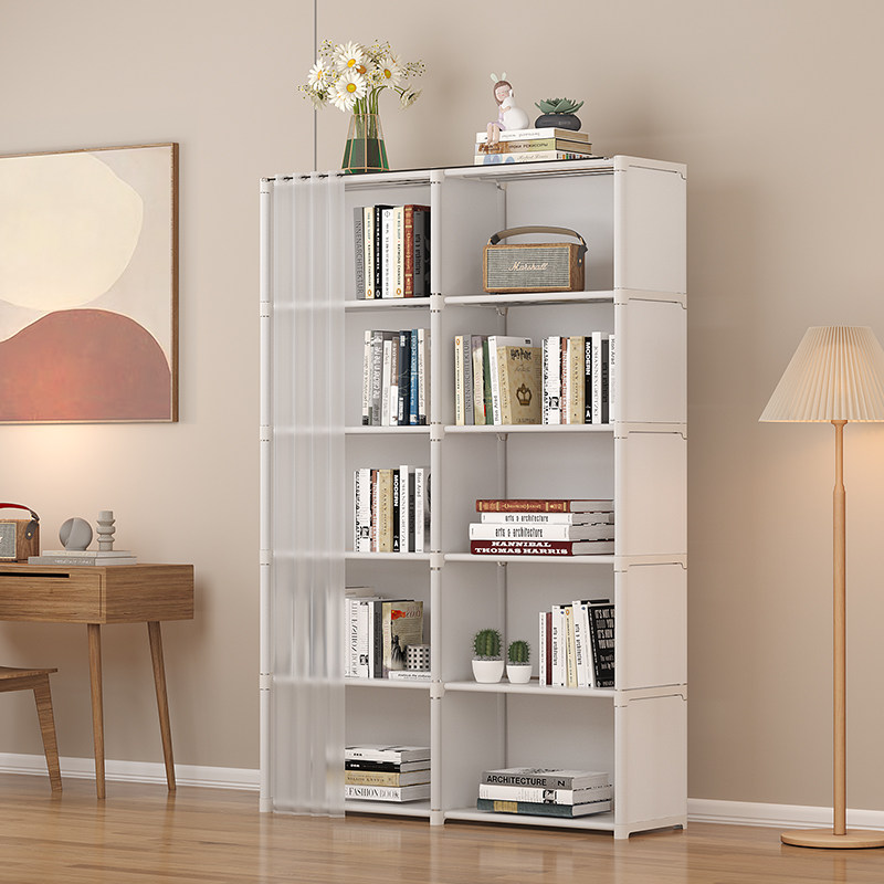 简易书架置物架落地防尘书柜简约现代学生用儿童储物架收纳组合柜,住宅家具,书架,淘宝优惠券,粉丝福利购,淘宝优惠卷