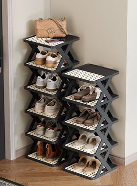 鞋架小窄入户门口鞋柜学生宿舍小型出租房用中古风多层鞋子收纳架