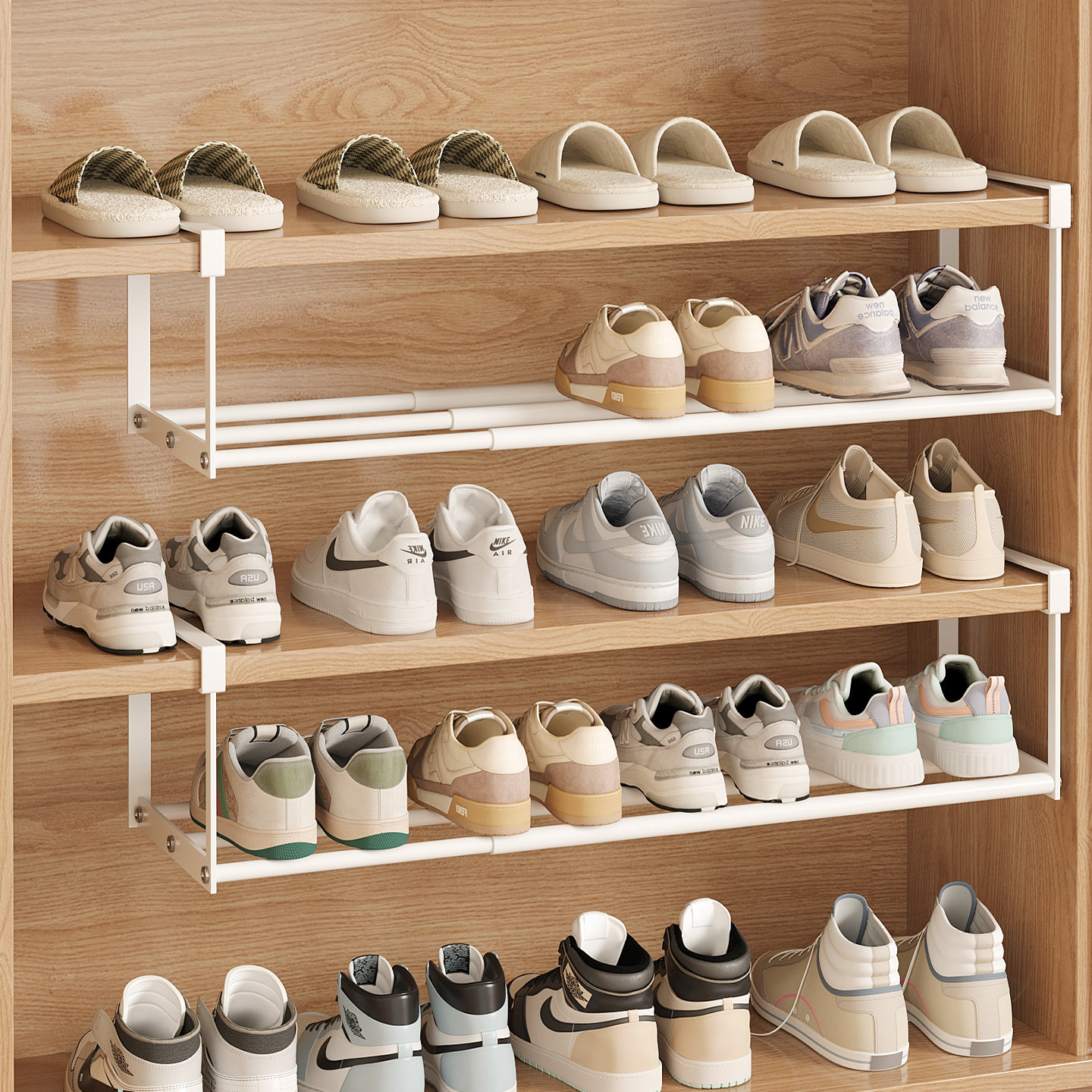 鞋架家用鞋柜可伸缩分层隔板置物架鞋子收纳神器宿舍租房省空间,住宅家具,鞋架,淘宝优惠券,粉丝福利购,淘宝优惠卷