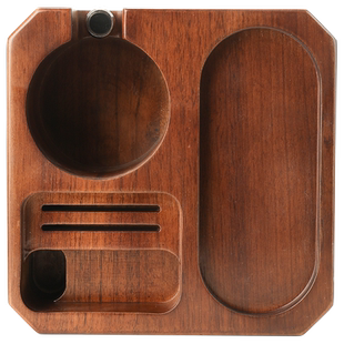 Hero咖啡压粉座胡桃木置物架支架布压粉器底座咖啡机配件手柄底座