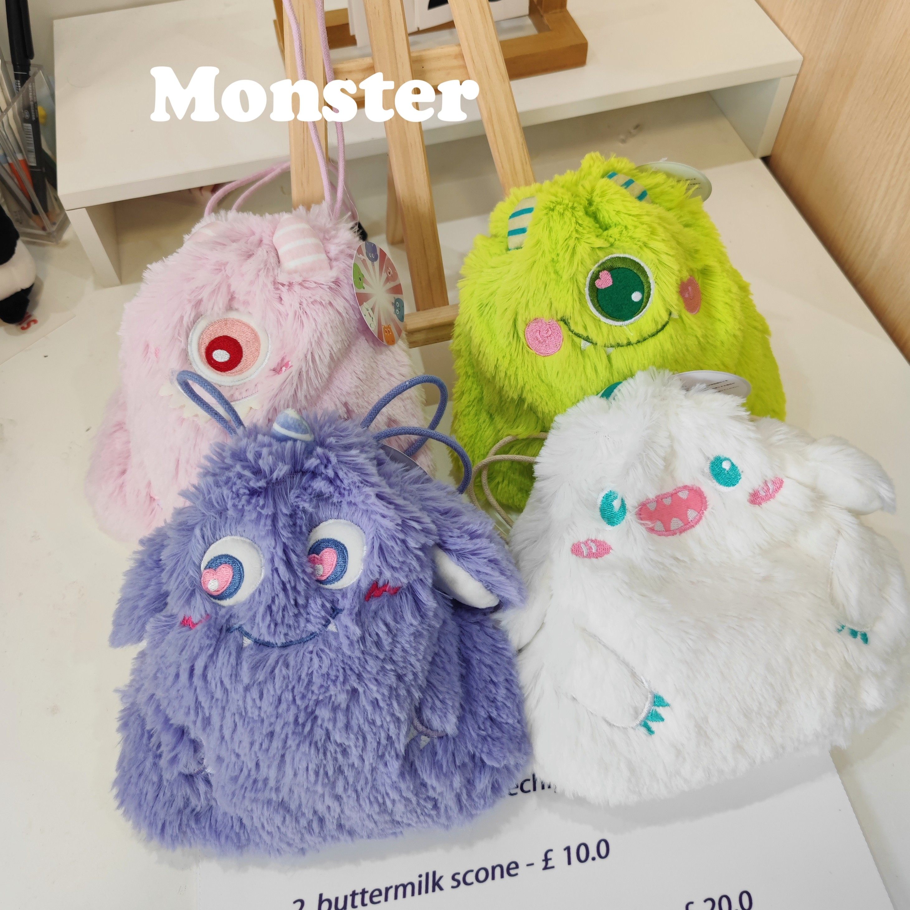 可爱小怪兽毛绒化妆包速口袋收纳包姨妈巾银行卡耳机包小礼物,收纳整理,化妆包,淘宝优惠券,粉丝福利购,淘宝优惠卷