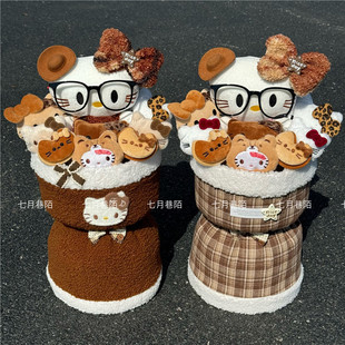 玩偶花束k.t猫美拉德色系可爱卡通花少女心送女生生日礼物圣诞节