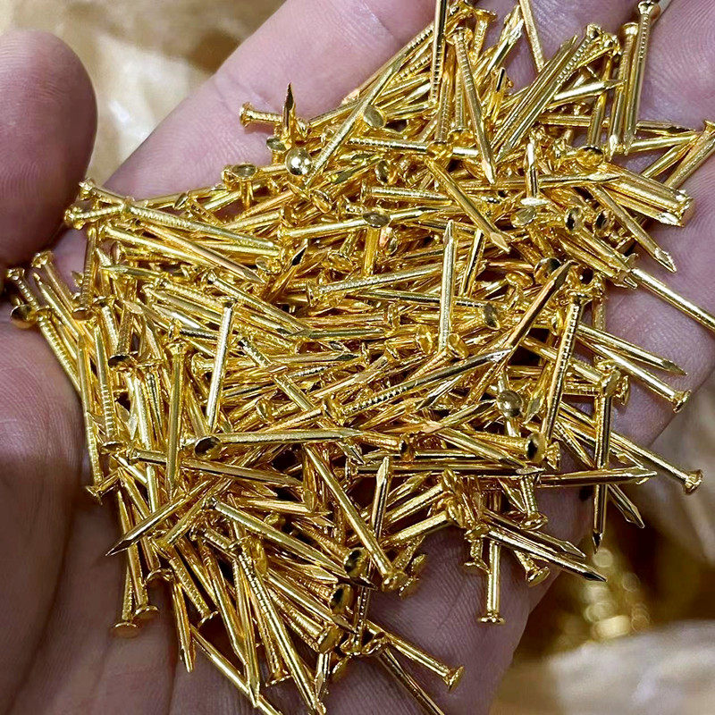 金帝丝绕线画铜钉2cm2.5cm实物画钉子镀铜钉子装饰画配件金色钉子