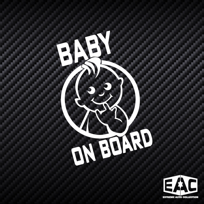 可爱搞笑摇滚金属礼手势车贴纸BABY ON BOARD汽车警示反光贴纸