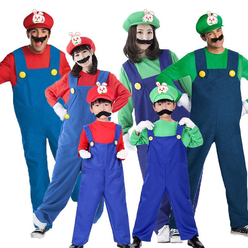 卡通服万圣节角色扮演服水管工背带裤服表演服装欧美奇幻风欧美风