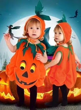 儿童万圣节南瓜服装婴儿cosplay造型演出服可爱南瓜宝宝服装外贸