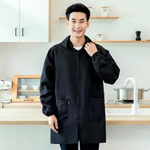 罩衣男款工作服夏天薄款短袖长大褂外套成人防水防油围裙夏季防尘