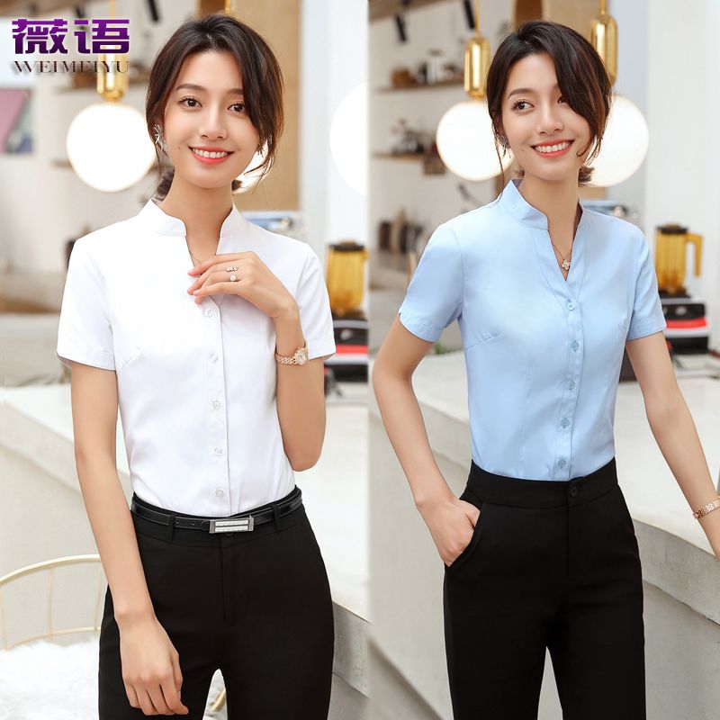 职业工作服白衬衣女韩版修身轻熟v领收腰短袖薄仙气条纹衬衫上衣|msdalam kategori Butik wanita / wanita, shirt - dari Buy2taobao.com untuk memberikan perkhidmatan ejen Taobao profesional membeli