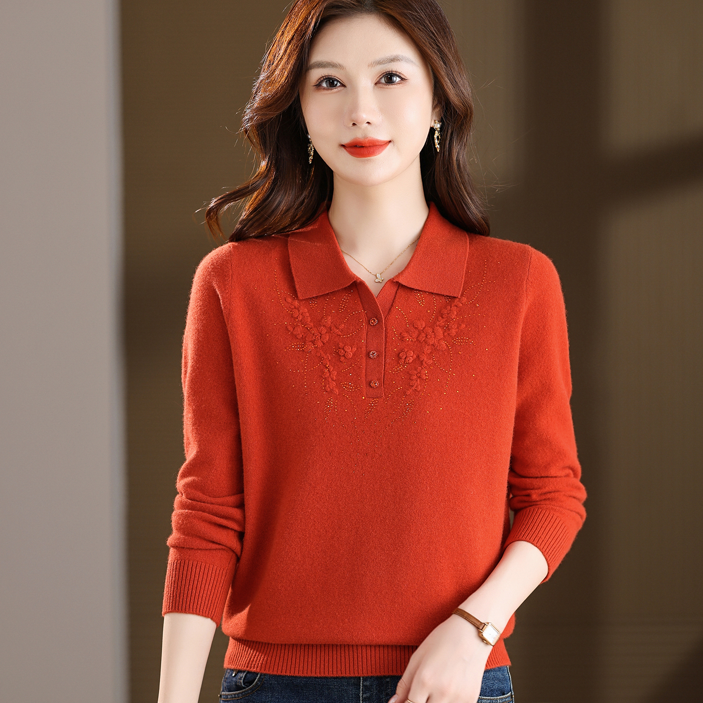 妈妈装毛衣女秋冬新款