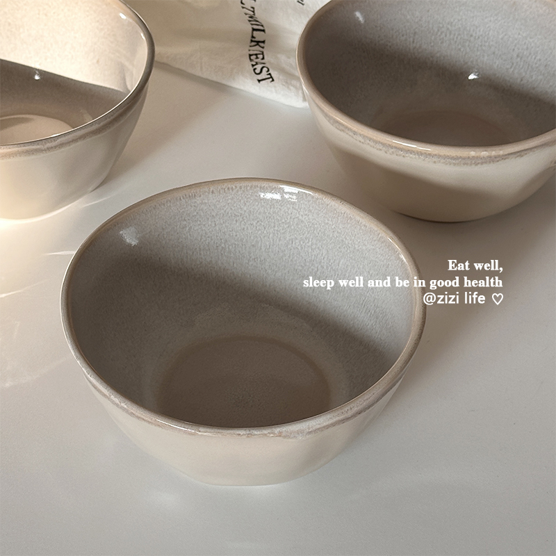 窑变釉釉下彩米饭碗ins风日式