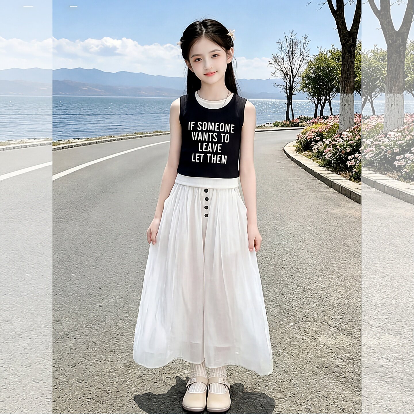女童爵士街舞套装夏季2026新款无袖背心阔腿裤中大童潮酷炸街夏装