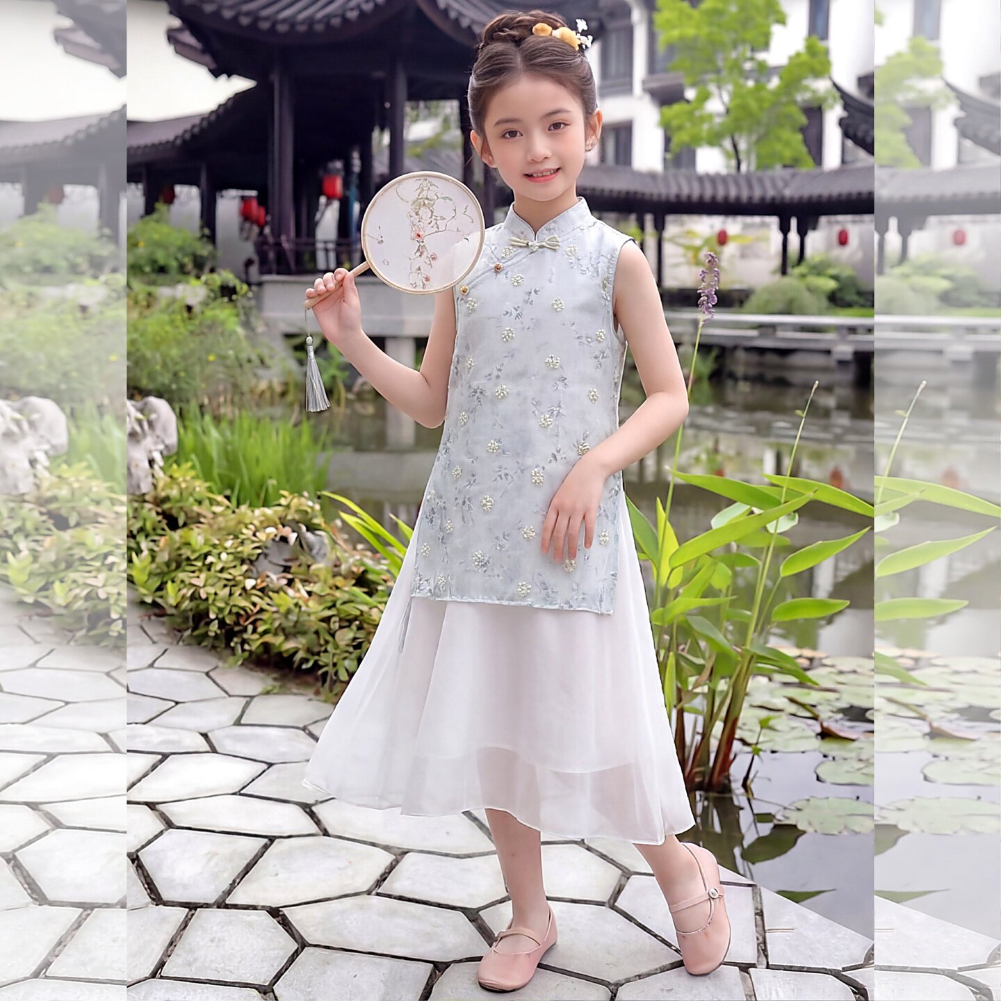 女童连衣裙汉服夏季2026新款国风中式旗袍裙夏天儿童洋气唐装裙子