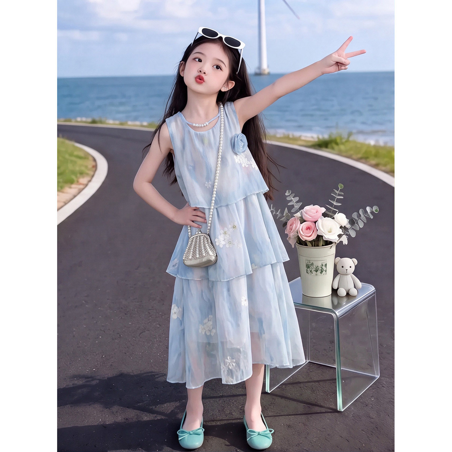 女童2026新款连衣裙夏季高级感法