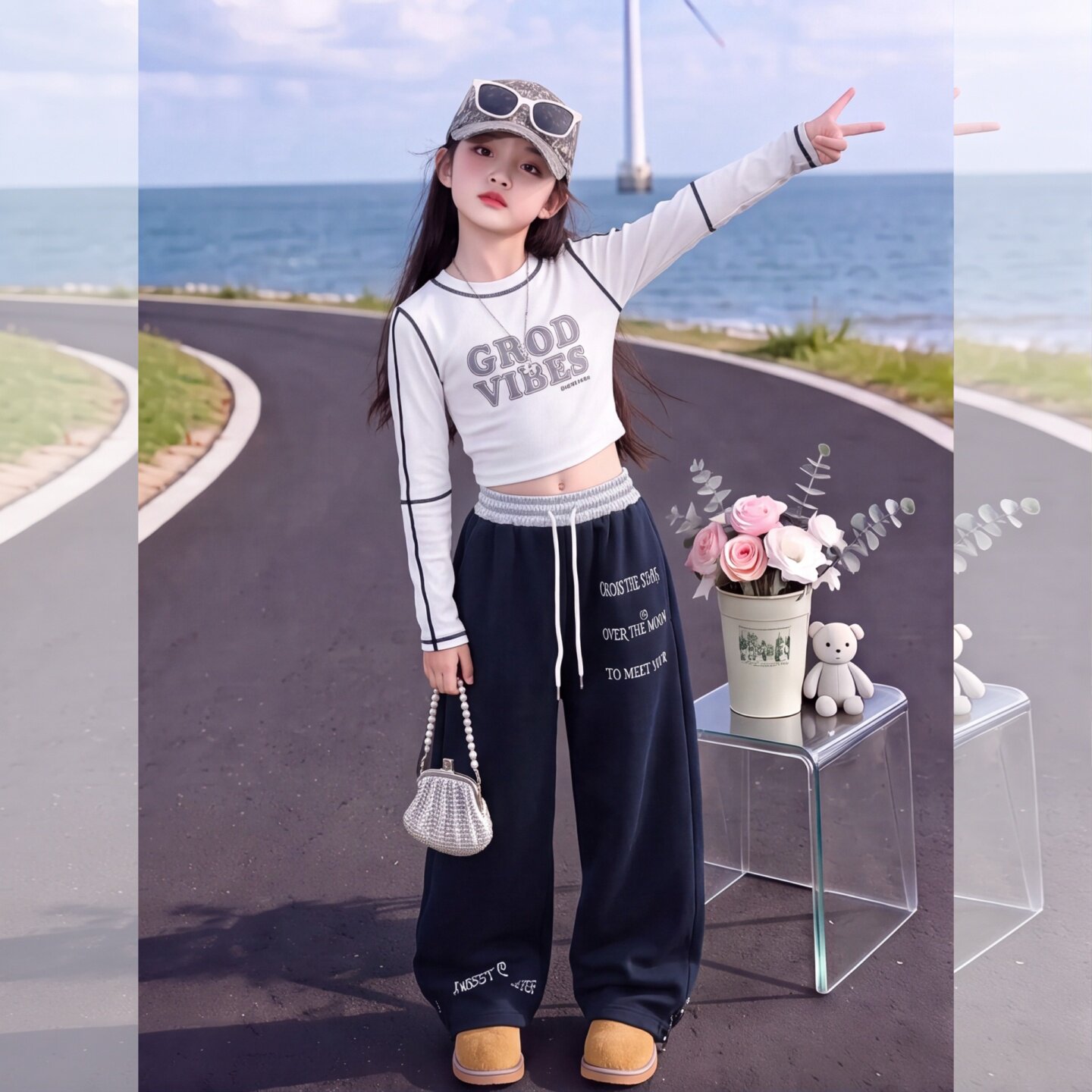 童装女童秋季款套装2026新款女大