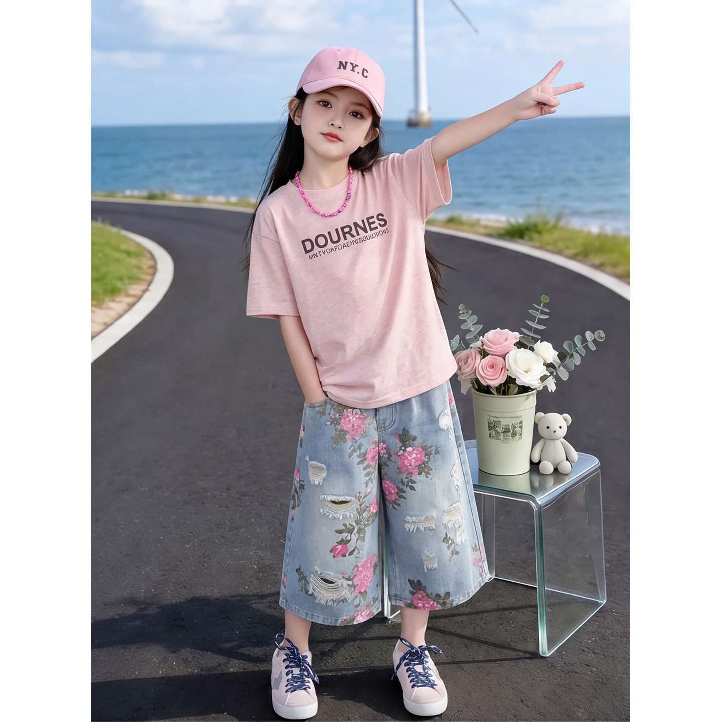 女童七分牛仔裤夏季2026新款大童