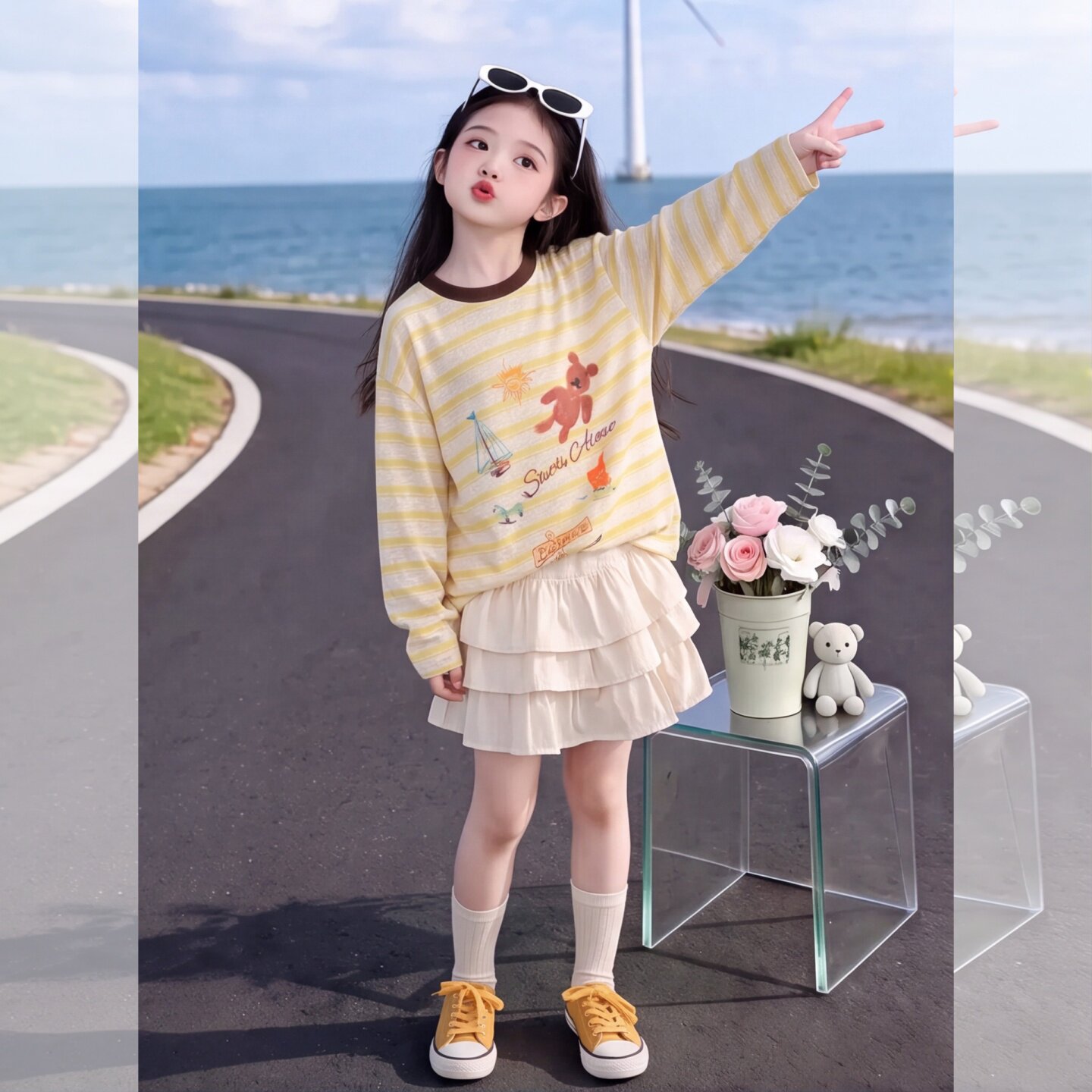 韩国童装2026秋季新款女童长袖女
