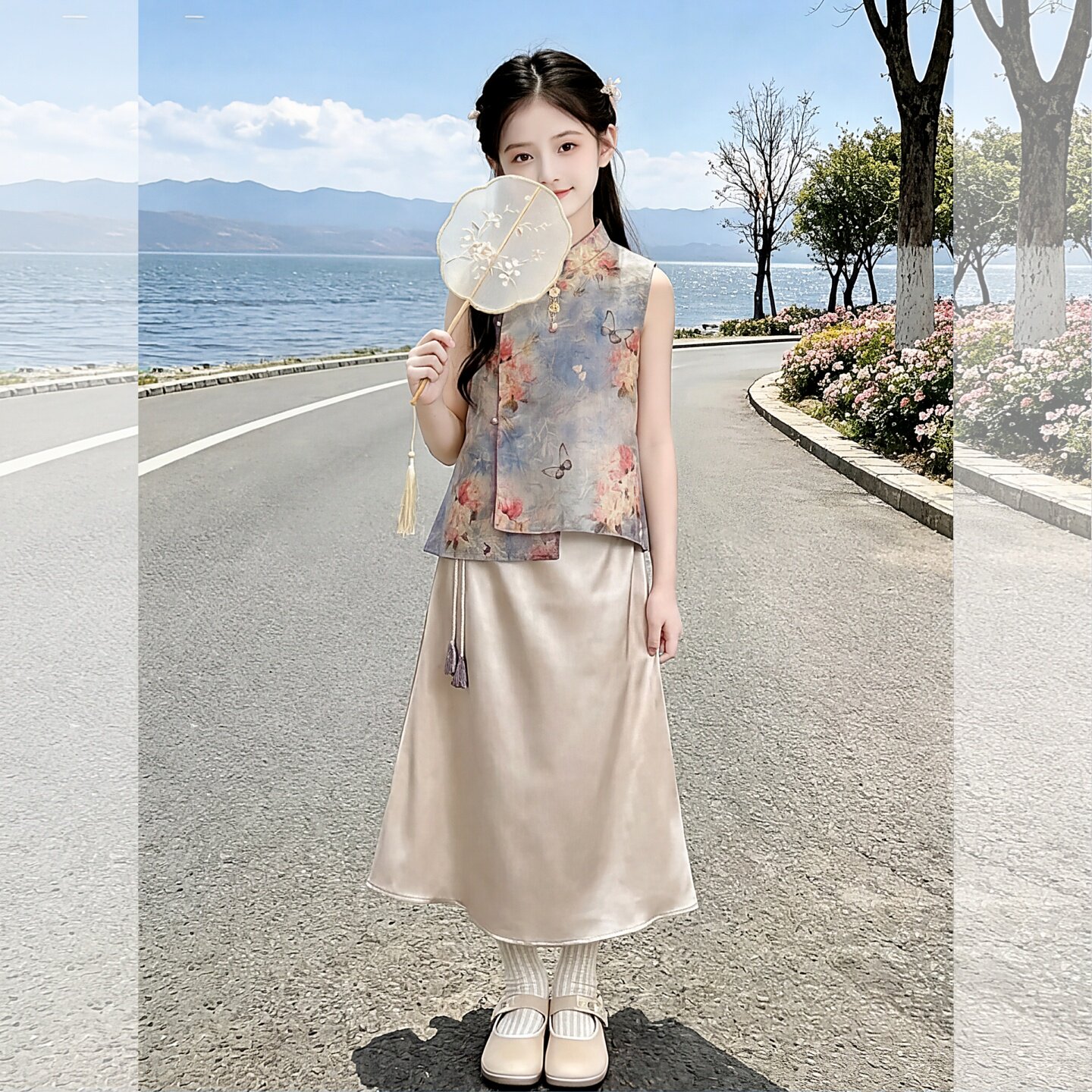 女童2026夏季新款新中式旗袍套装