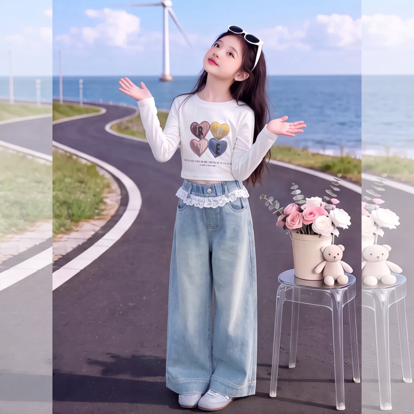 女童裤子打底衫套装秋季2026新款