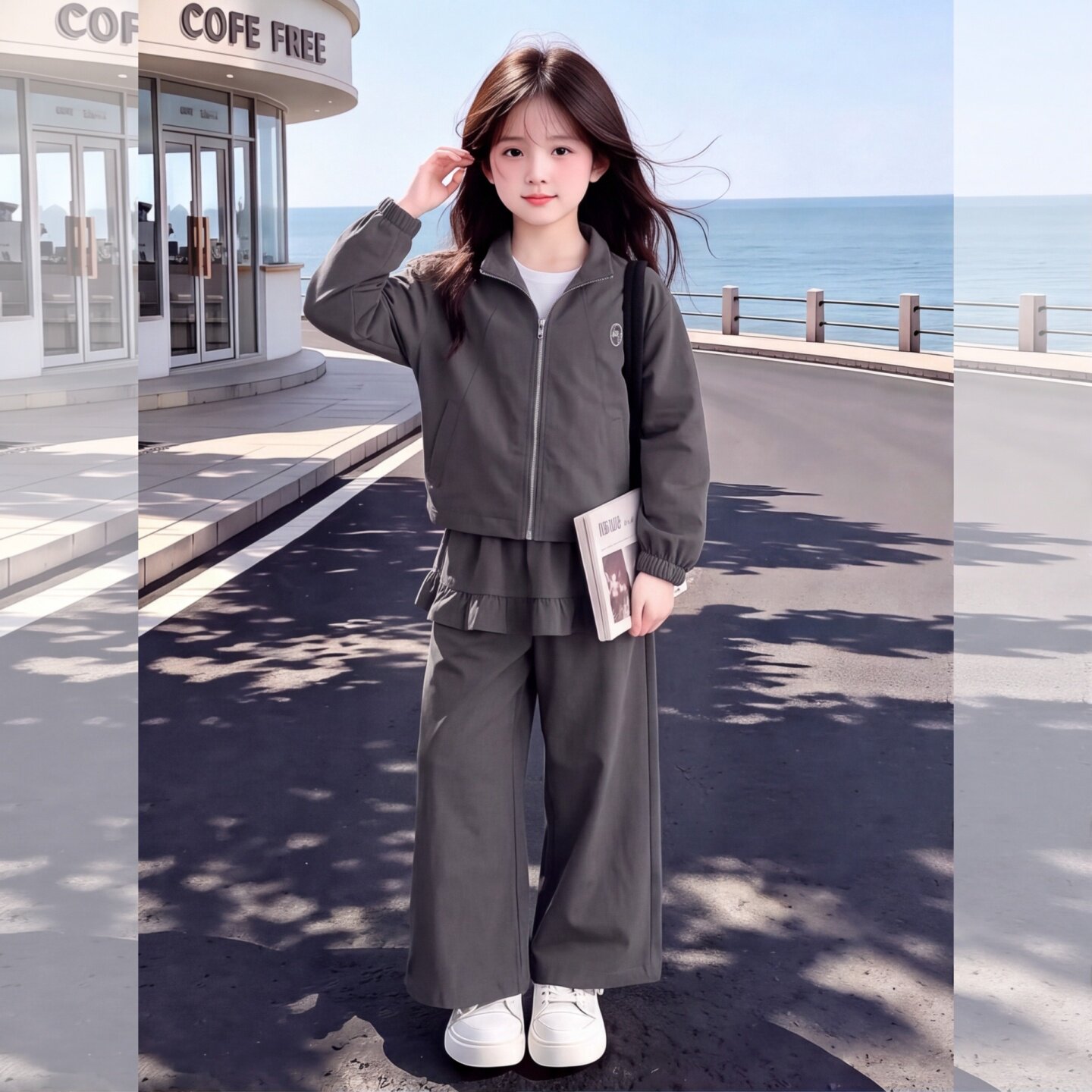 女童秋季款韩系休闲风套装2026秋