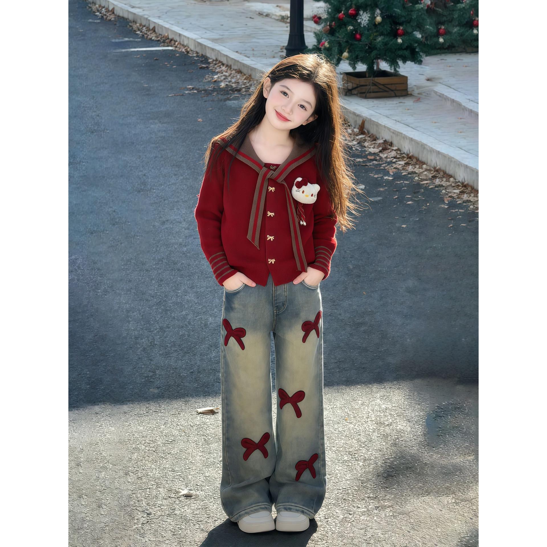 女童巨好看春装套装2026新款儿童衣服洋气韩系穿搭针织毛衣一整套