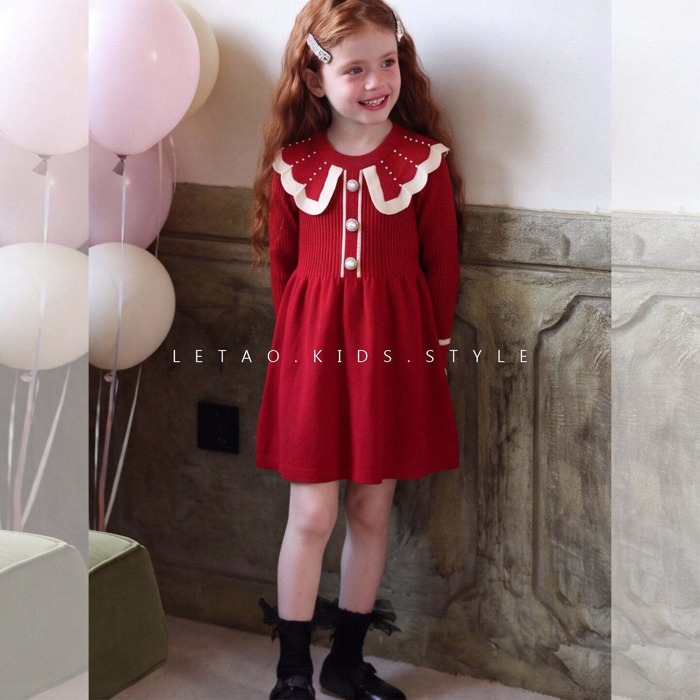 女童毛衣裙2026新款拜年服儿童秋
