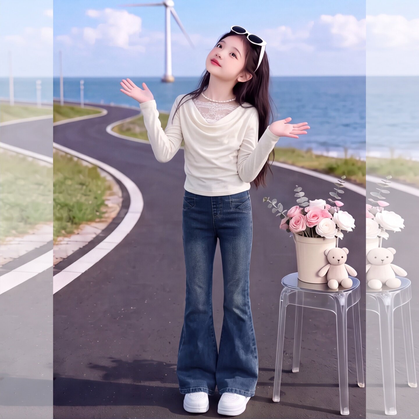 女童喇叭裤秋季款2025新款中大童