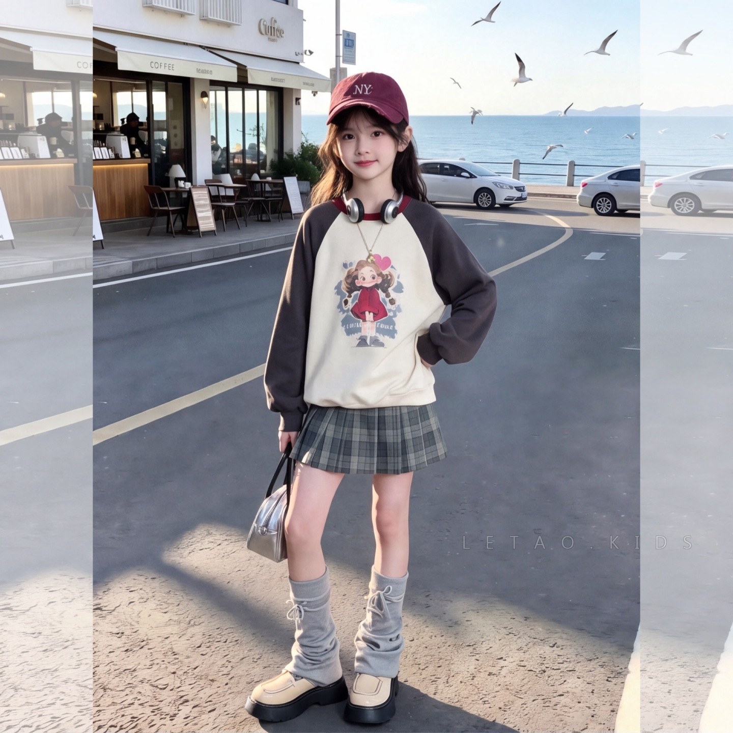 女童圆领卫衣套装2026秋季新款儿