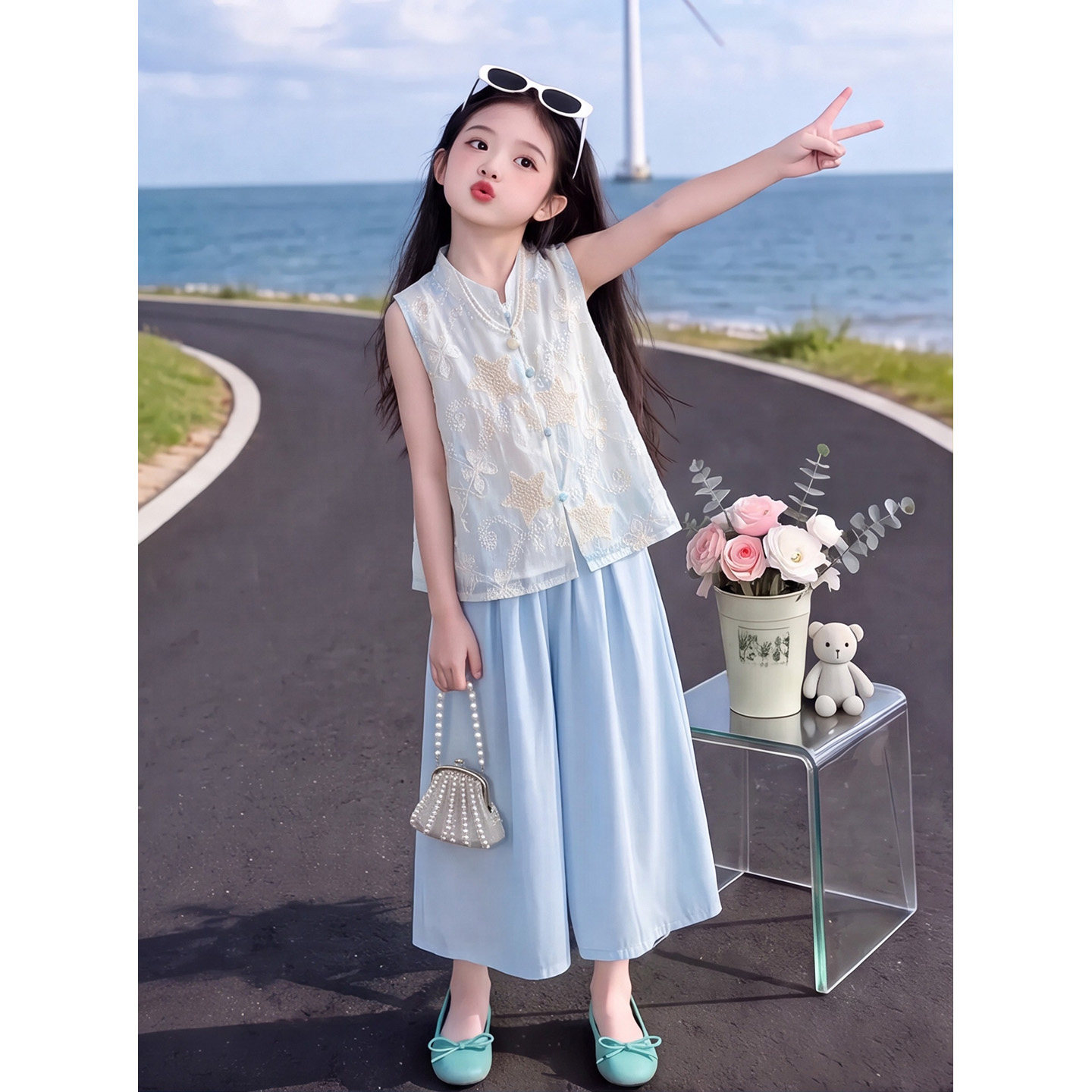女童夏装国风套装2026新款中大童