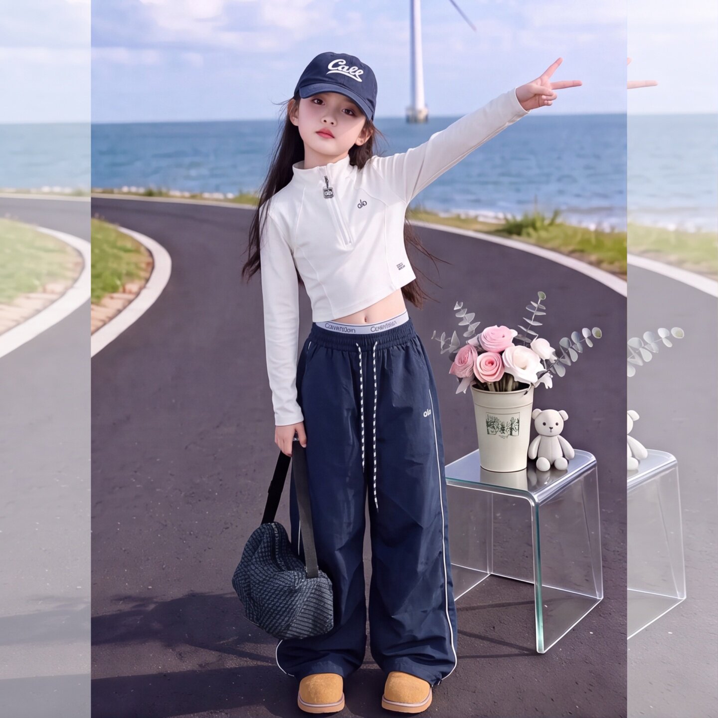 女童长袖T恤春秋中大童洋气打底4