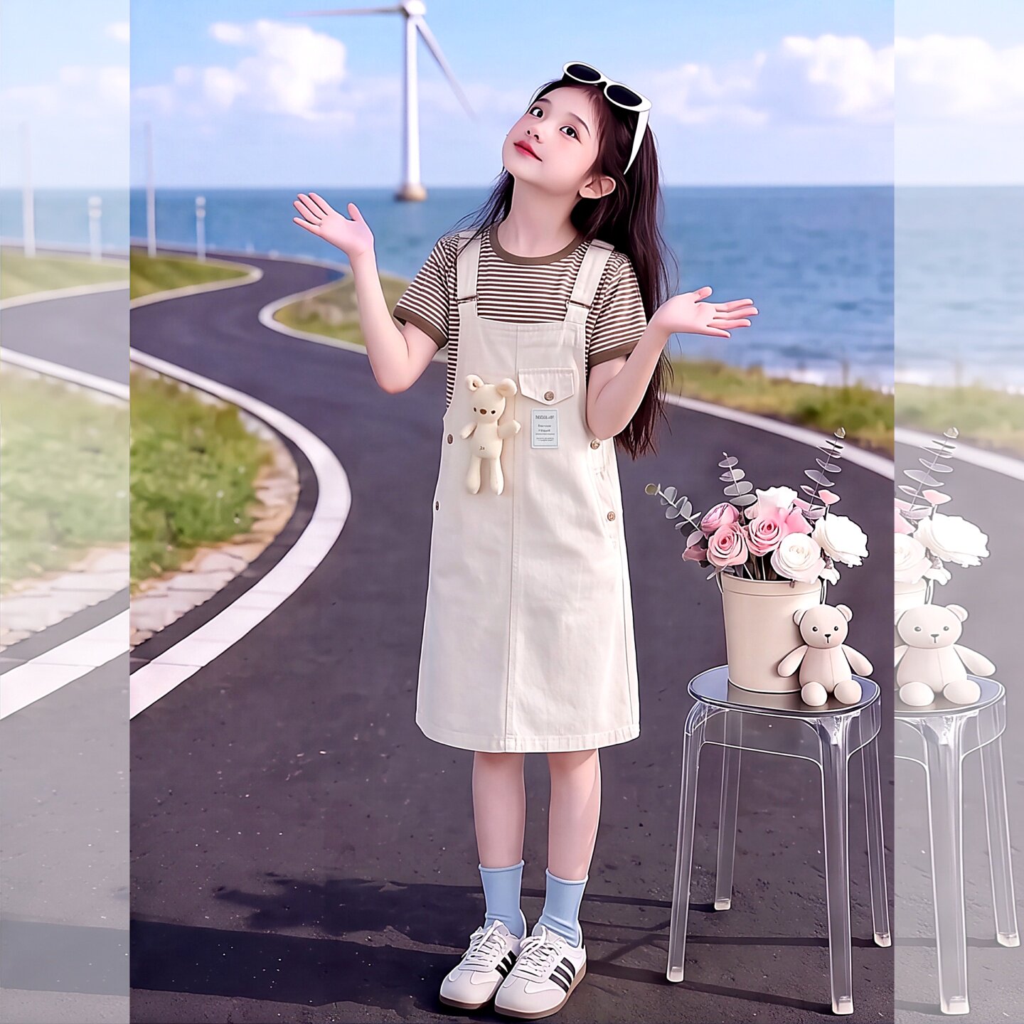 女童背带裙套装夏季洋气儿童2026